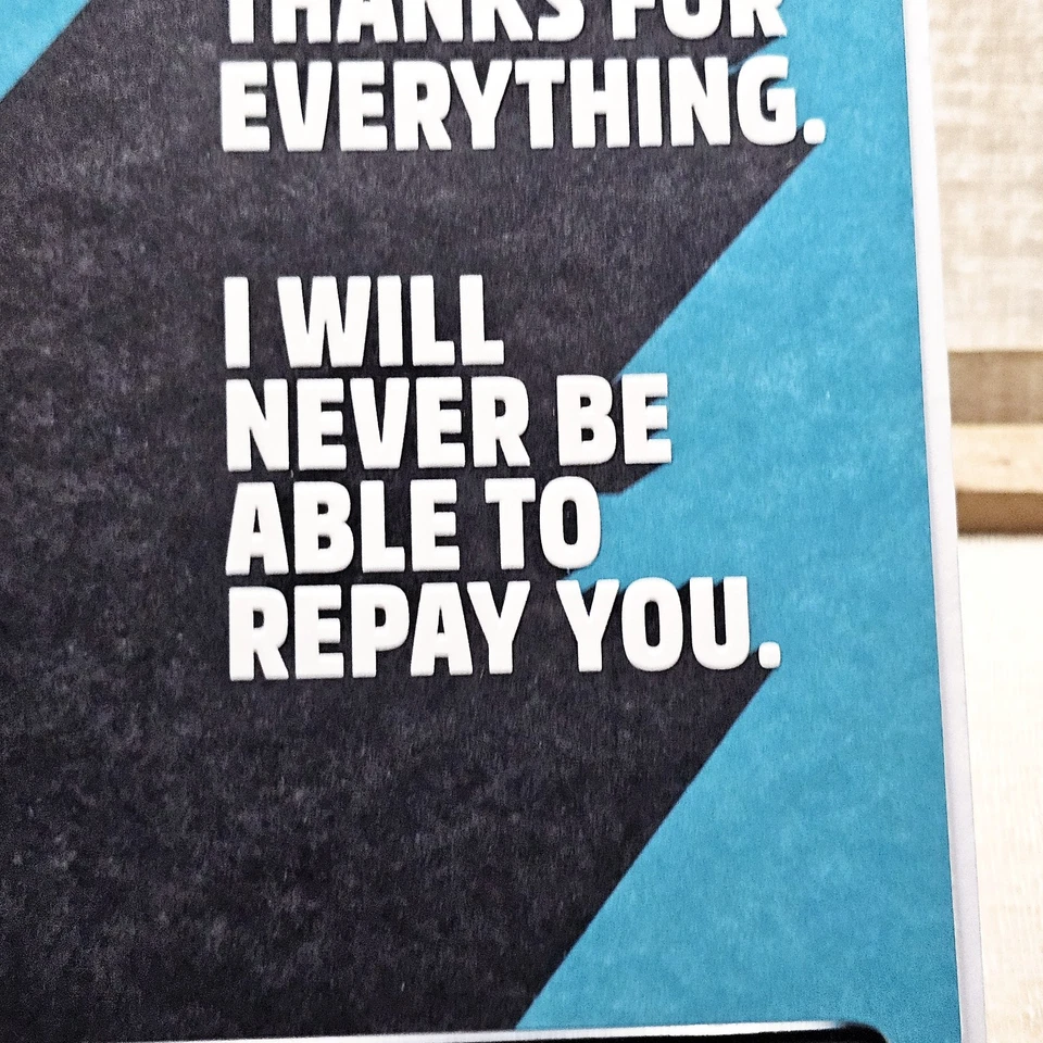 Recycled Paper Greetings Father's Day Card Thanks Dad Blue Black Funny Humor - Image 3 of 4