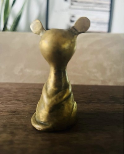 Small Vintage mcm Brass Mouse 3” - Picture 3 of 4