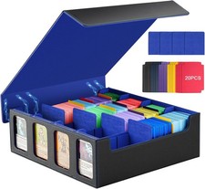 Black Blue, Sport Cards, TCG, YuGiOh, 4 Rows Commander Deck Boxes for Magic