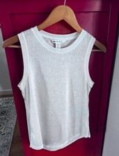 Athleta Tencel Blend Relaxed Tank Top Black/W...