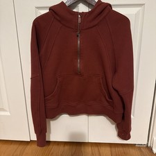 Lululemon Women's Scuba Half-Zip Oversized Hoodie Size L/XL Rusty Brown