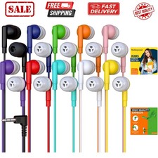 10 Pack Bulk Wired Earbuds, In Ear Headphones with 3.5mm Jack, 4ft Tangle Fre...