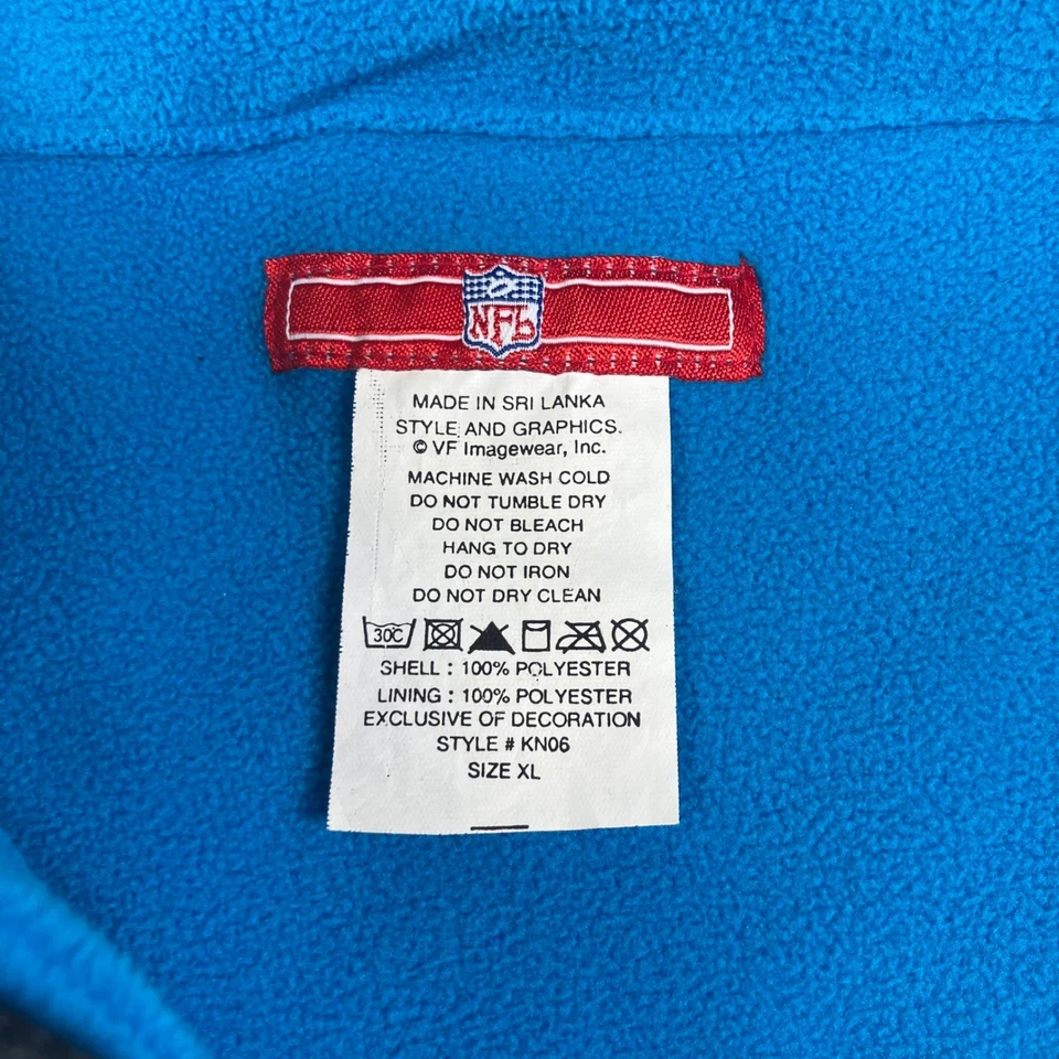 Chaqueta Pullover Vintage Carolina Panthers NFL XL Negra Azul Forrada de Vellón En muy buen estado Y2K Foto 4 de 4