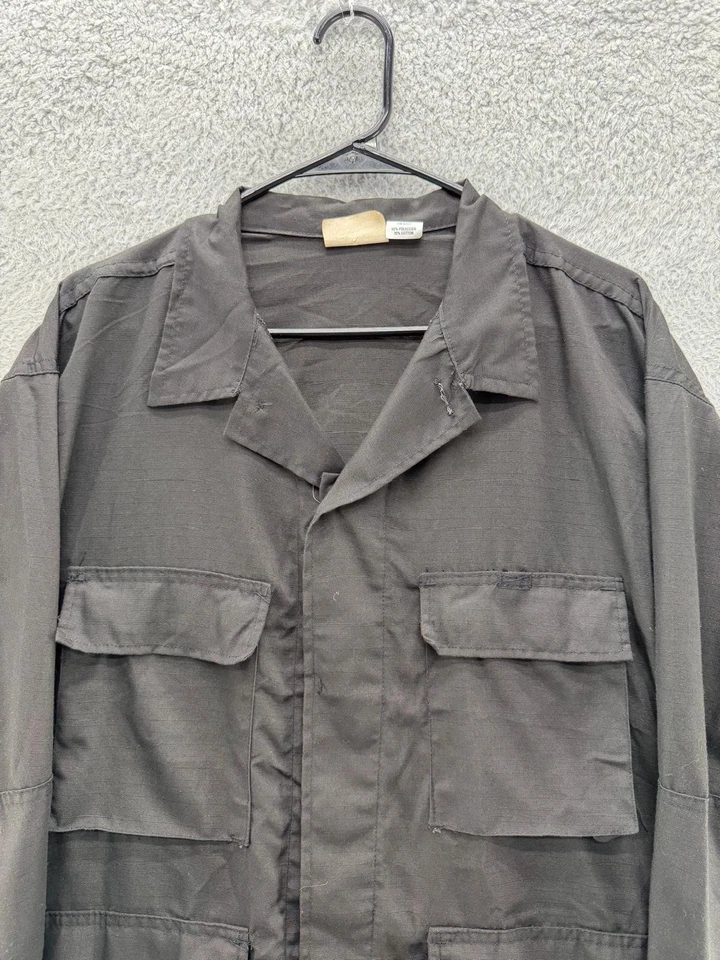 US Military Black BDU Field Jacket 2X-Large Regular Tactical Coat Ripstop 65/35 - Image 3 of 4