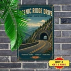 Scenic Parkway Metal Sign Vintage Mountain Highway Travel Tour Metal Tin Plaque