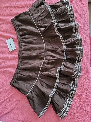 Rock,braun, H&M,Damen,Divided M,Neu ,Stickereien, Stufenrock,Volant 