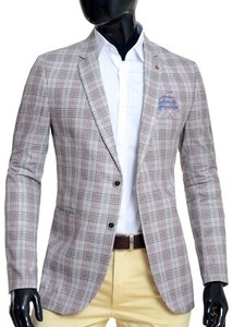 beige check blazer