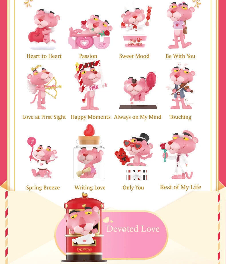 Authentic Pink Panther Expressing Love Series Confirmed Blind Box Figure Toy Hot - Image 2 of 2