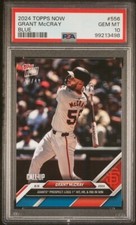 GRANT MCCRAY * PSA 10 BLUE /49 * 2024 TOPPS NOW 1ST MLB HIT HR & RBI ROOKIE #556