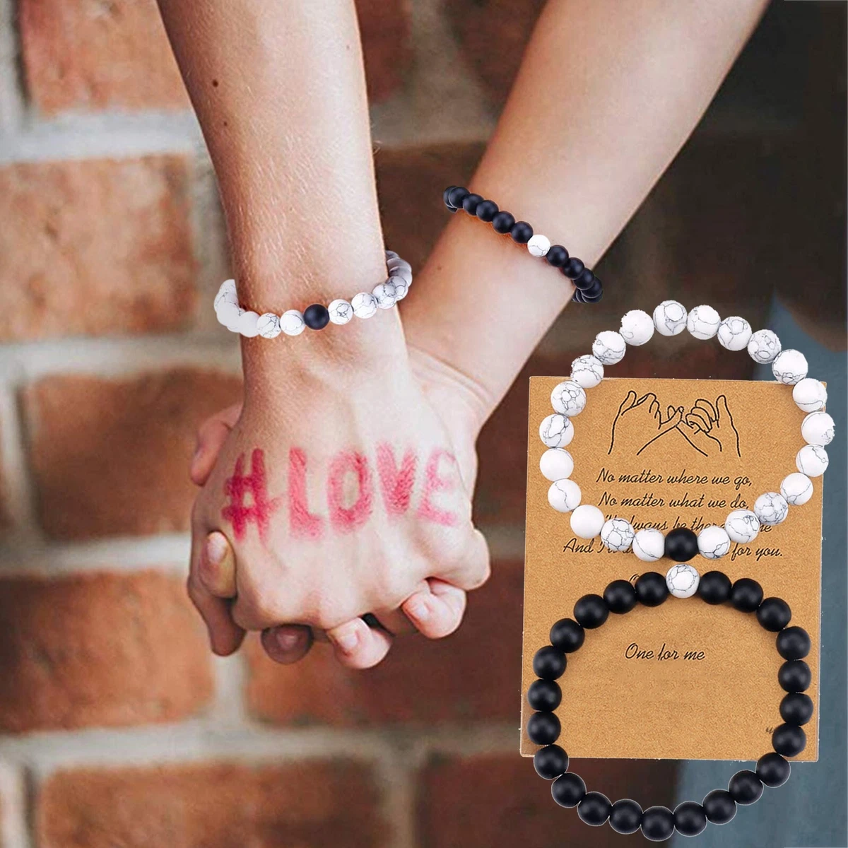Black and white couple bracelets deals