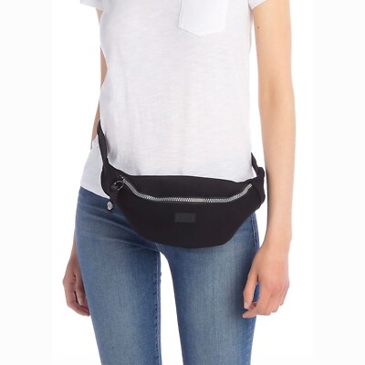 NWT Black Cotton Jersey XIIX Waist Hip Belt Roomy Chic Minimal Fanny Pack Unisex