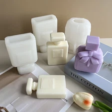 3D Candle Molds Pillar Silicone Soap Mold Perfume Bottle DIY Handmade Wax Moulds