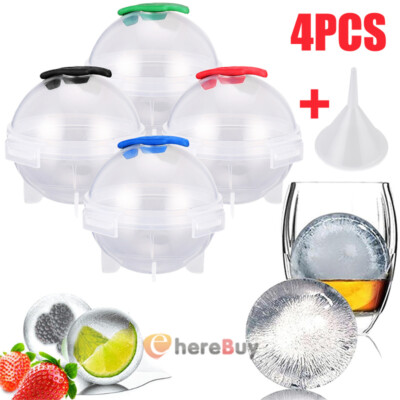 4x Molde para bandeja de esfera redonda para hacer bolas de hielo, forma de cubo