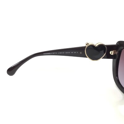 CHANEL サングラス バタフライシェイプ ハート ココマーク 5517-A CHANEL Sunglasses 5517-A c.1461/S1 Purple Asian Fit Gold Frames w