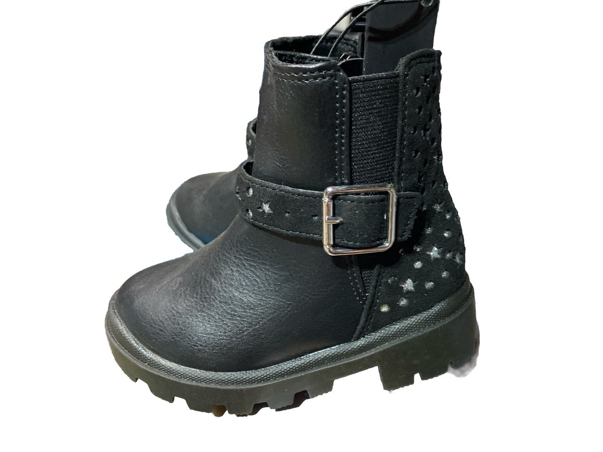 Toddler Girls Studded Boots Chelsea Fashion Lug Biker Shoe Wonder Nation  Size