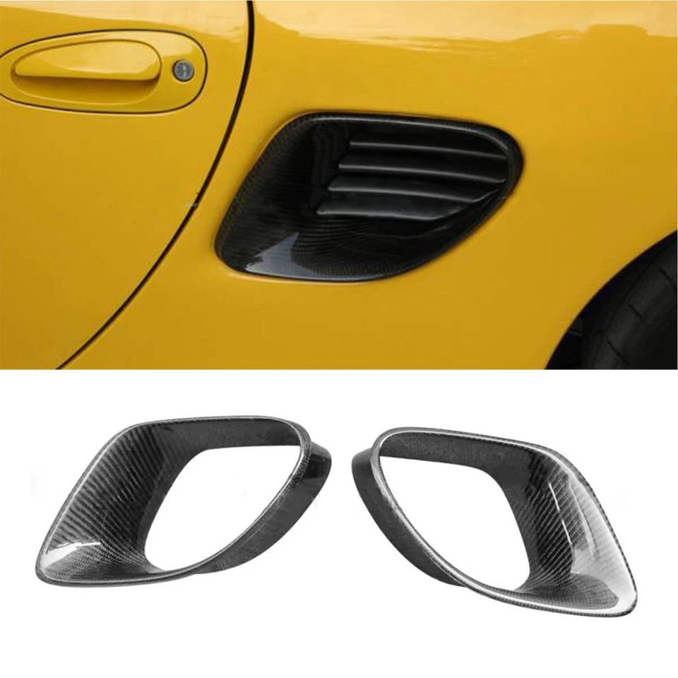 Cubierta de ventilación de guardabarros trasero de fibra de carbono seca real para Porsche 986 Boxter 1996-04 Foto 4 de 4