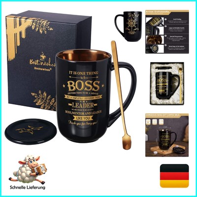 Luxuriöse Chef-Belohnungs-Tasse mit goldener Veredelung   Ideales Bürogeschenk