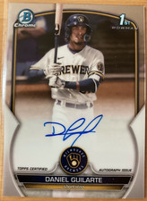2023 Bowman Chrome #CPA-DGE Chrome Prospect Autograph Daniel Guilarte