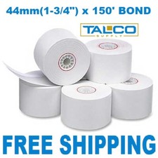  400 44mm x 150' BOND CASH REGISTER PAPER ROLLS  FAST FREE SHIPPING 