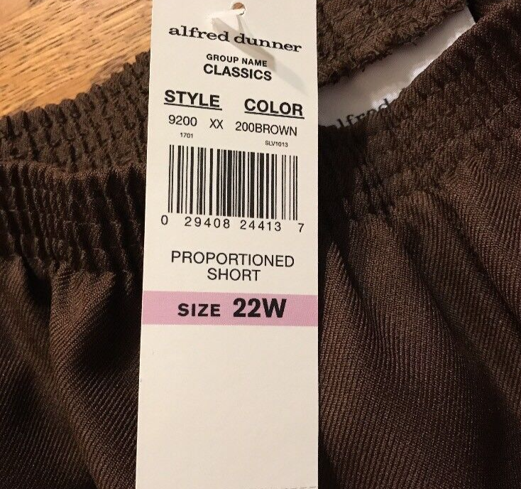 【CD】Pieces / Same Alfred Dunner Proportioned Short Pants Size 22W-Brand New-SHIPS N