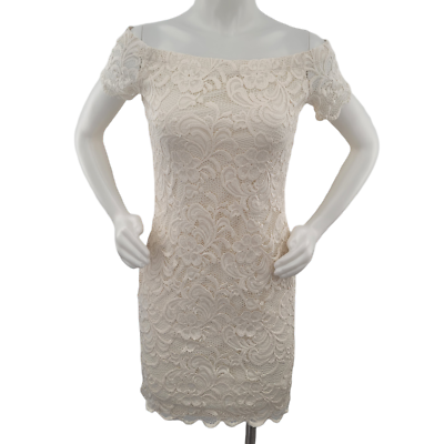 Ambiance Lace Ivory Cream Bodycon Mini Dress Size L Off the Shoulder | eBay Ambiance Lace Ivory Cream Bodycon Mini Dress Size L Off the Shoulder | eBay