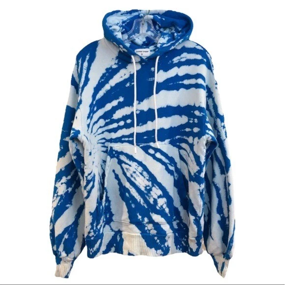 Blue tie dye oversized hoodie sales