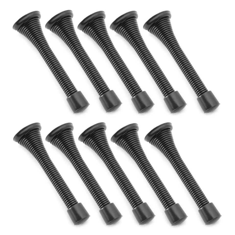 Paquete de 10 tapones de resorte de puerta negros con tapón de punta de goma para parachoques Foto 4 de 4