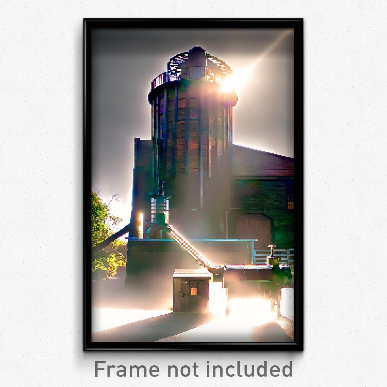 Pixel Art Poster - Stimulating Mill (8 Bit Psychedelic Trippy Video Game Print)