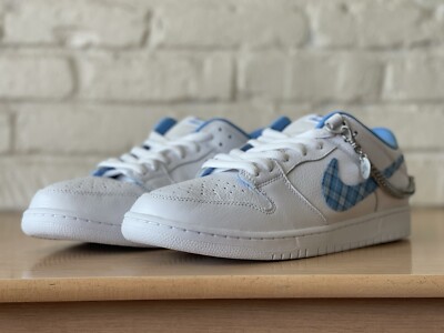 Nike SB Dunk Low Pro x Nicole Hause White Blue Plaid FZ8802-100