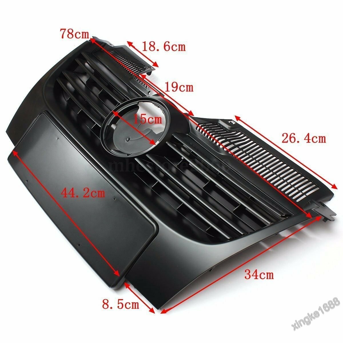 Fit 06-10 VW Jetta MK5 Front Black Upper Bumper Sport Grille ABS 