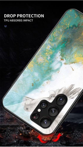 Marble Texture Glass Phone Case For Samsung S24 S23 S22 S21 S20 Ultra S10 S9 S8 - Picture 19 of 32