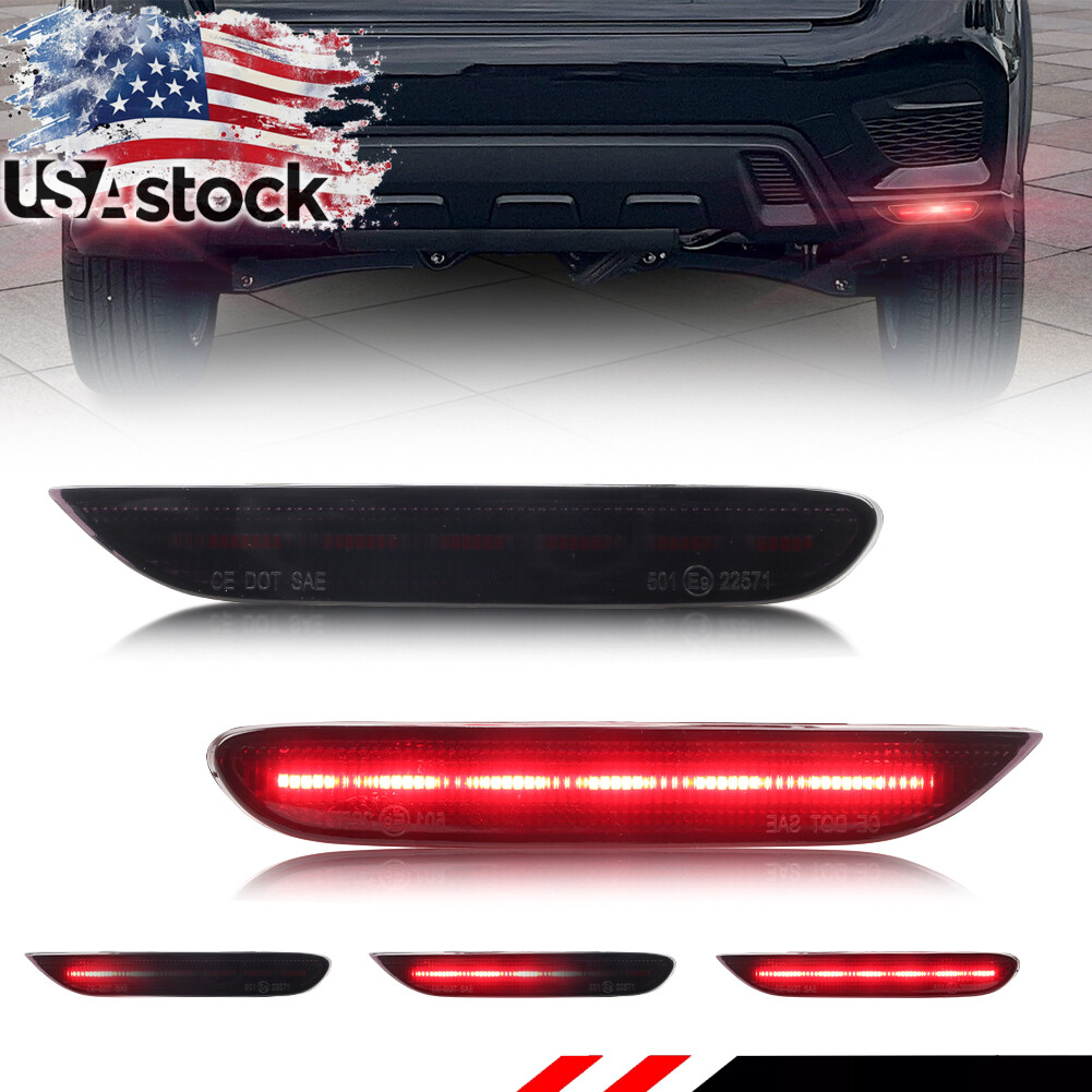Smoked Rear Bumper Reflector Red LED Lights For 2020+ Mitsubishi Outlander Sport