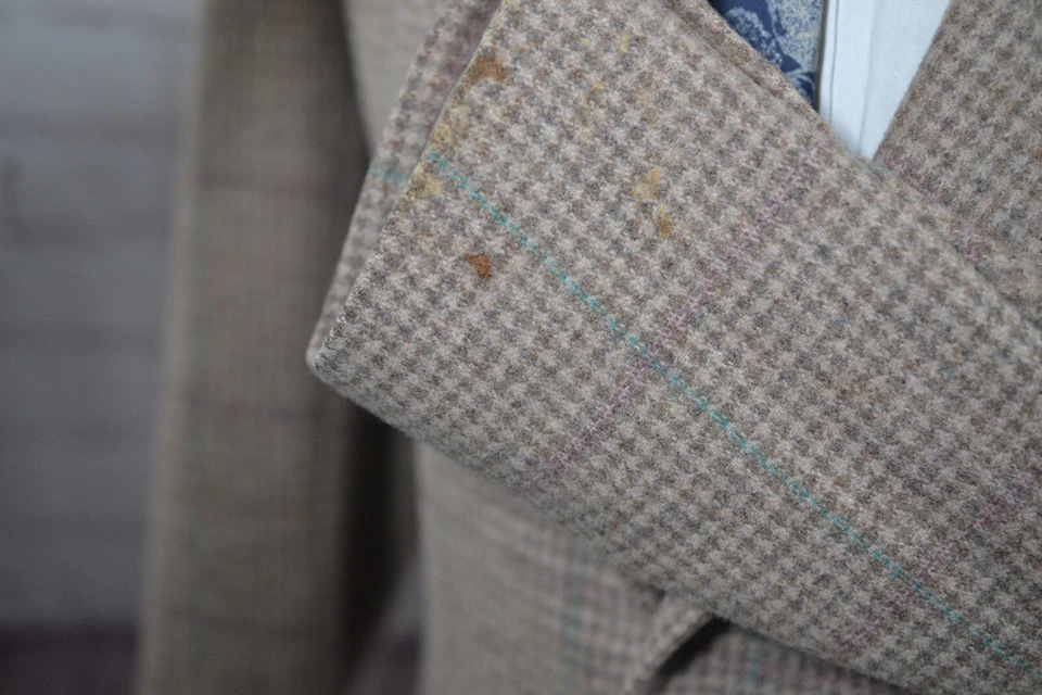 Chaqueta Blazer Abrigo Deportivo de Lana TWEED a Cuadros Marrón Stanley Blacker Para Hombres TALLA 40L Foto 4 de 4