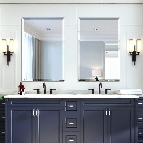 Mirror 24" x 36" Bevel Frameless Modern Shatterproof Horizontally or Vertically - Picture 4 of 15