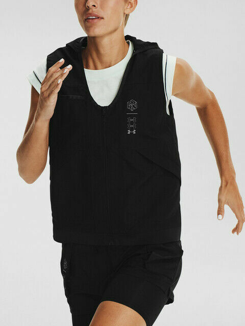 Under Armour Heatgear Run Vest Black Fitted Coupe 1356203-001 Women's Size L & M