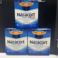 (3)Nasacort 24hr Allergy Medicine Spray 180 Total Sprays Exp: 7/25, 9/25 & 2/27