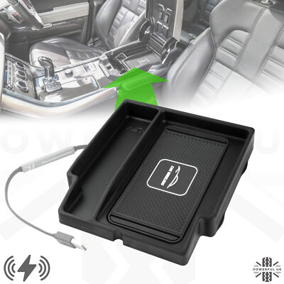 Wireless phone charging tray for Range Rover Sport L494 storage