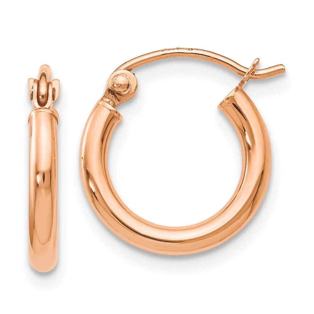 Polished 10k Rose Gold Hinged Hoop Earrings eBay