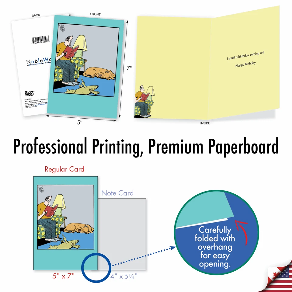 1 смешная поздравительная открытка на день рождения — Bday Dog Fart — конверт в комплекте, сделано в США - Изображение 3 из 4
