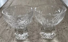 WATERFORD TYPE CUT GLASS PEDESTAL MASTER OPEN SALT CELLAR Pinwheel Design