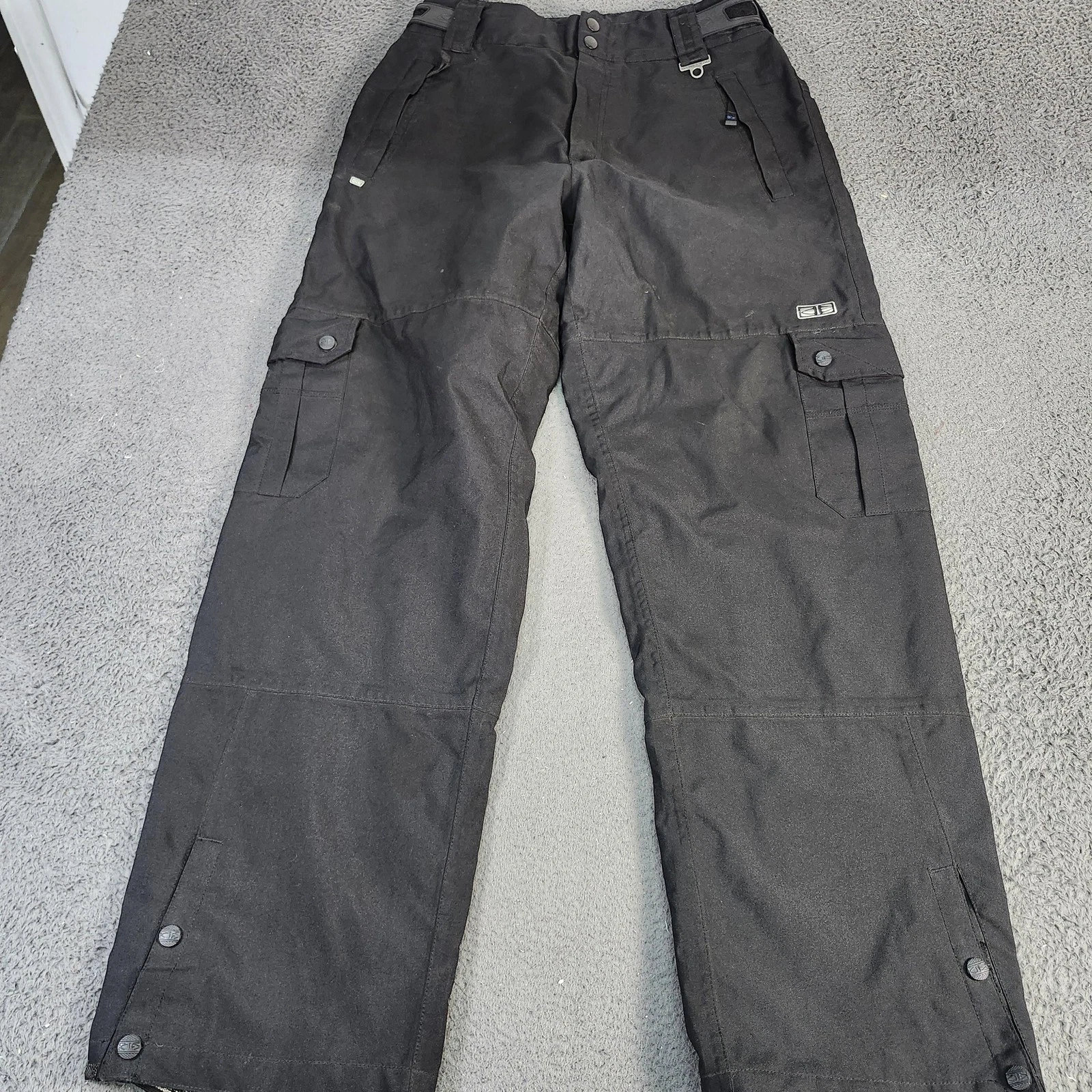 Ocean Earth Snow Pants Mens Large Black OE Pro Series Ski Snowboard Insulated