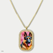 Gorgeous Cute German Shepherd Dog Breed Fashion Pendant Necklace Chain Image Dog
