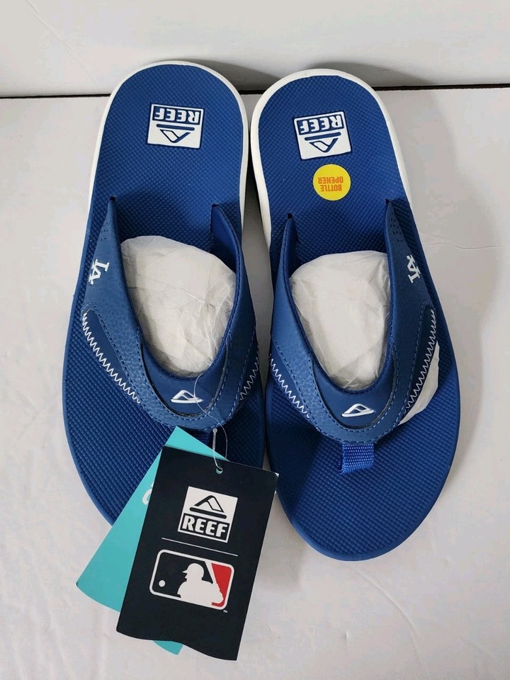 Dodgers Reef Sandals New Reef MLB Thong Flip Flops With  display picture 1