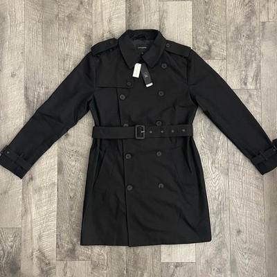 Banana Republic Classic Trench Coat Black Double Breasted Belted