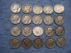 20 SILVER MERCURY DIMES WITH DATES LOT 626