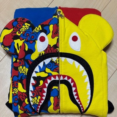A Bathing Ape Rare Men Top Bape Medicom Toy Shark Hoodie L Size Limited Edition