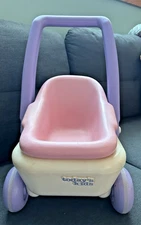 Today’s Kids, Vintage Baby Doll Carriage/Buggy Stroller Childs Push Toy 2 Pcs