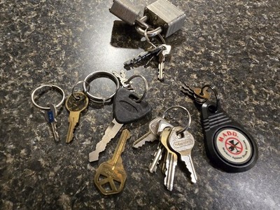 Vintage Keys Assortment And Working MasterLock Padlocks