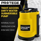 PROTEGE Dirty Water Submersible Sump Pump Tight Access Drainage Grey Float 