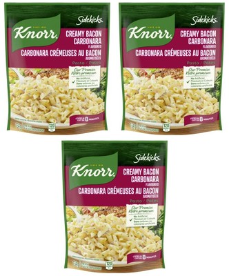Knorr Sidekicks Creamy Bacon Carbonara Pasta Side Dish, 134g (3 Pack)